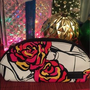 Miche Rose Print Make-Up Bag NIP